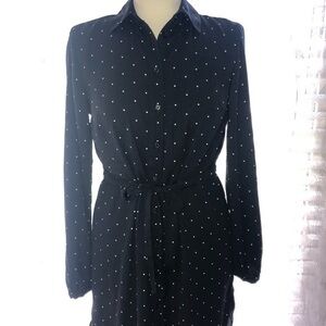 UEC A NEW DAY BLACK W/ WHITE POLKA DOTS DRESS SZ XS
